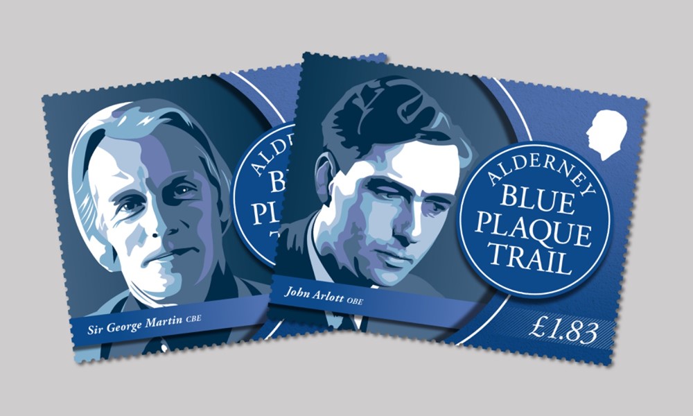 Alderney Blue Plaque Trail Stamps